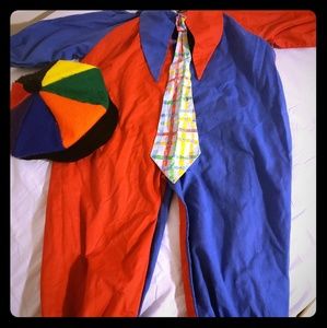 Childs colorful clown costume fits sz 4-6